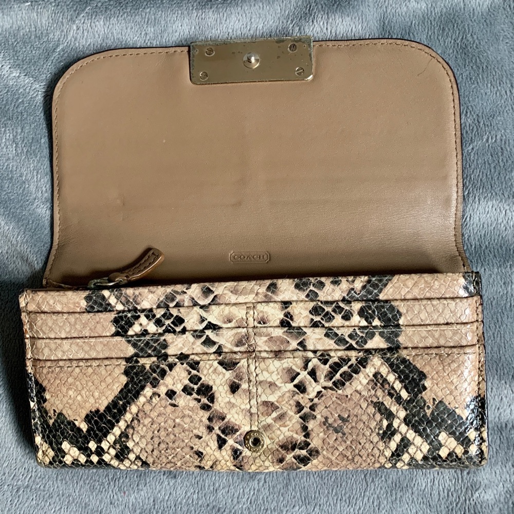 Coach Python Embossed Leather Wallet - Picture 2 of 3